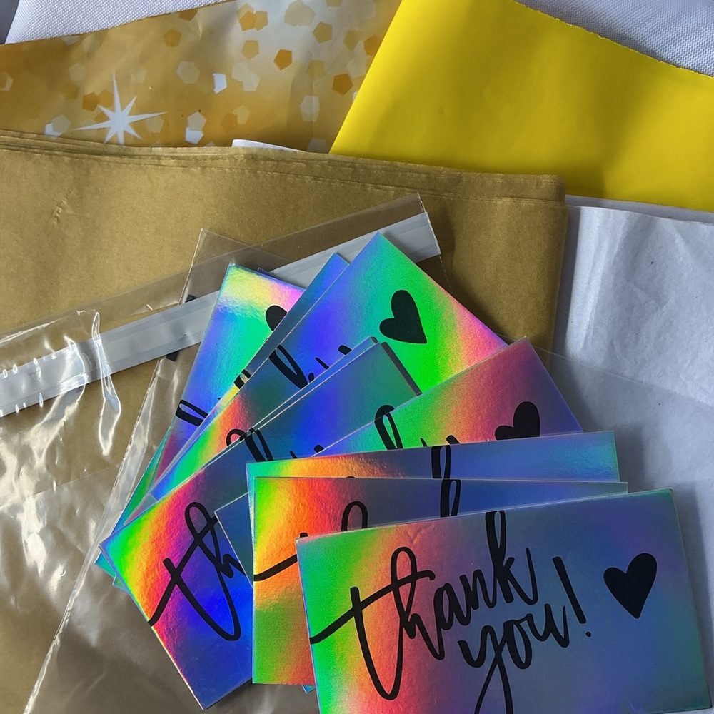 Reseller Shipping Bundle Kit Poly Mailers Bags Thank You Cards
